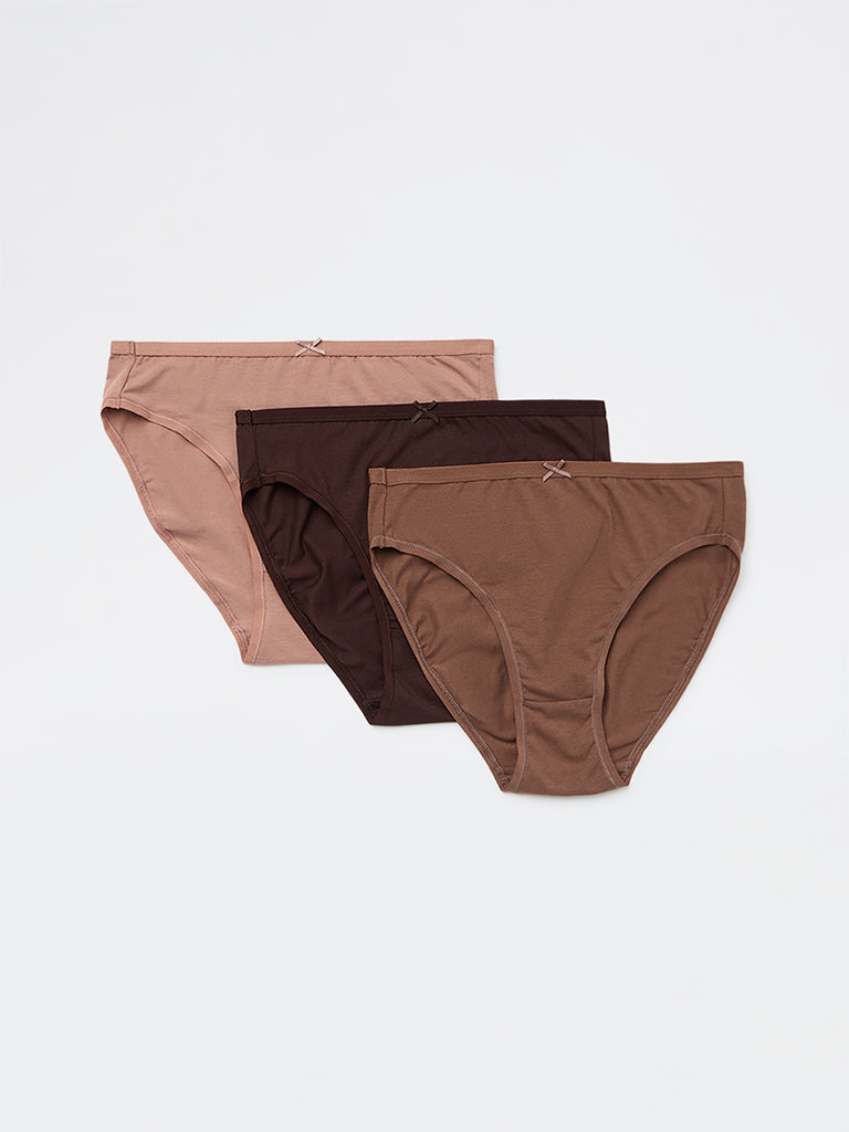 Wunderlove 3-Pack Cotton-Blend Hi-Leg Briefs