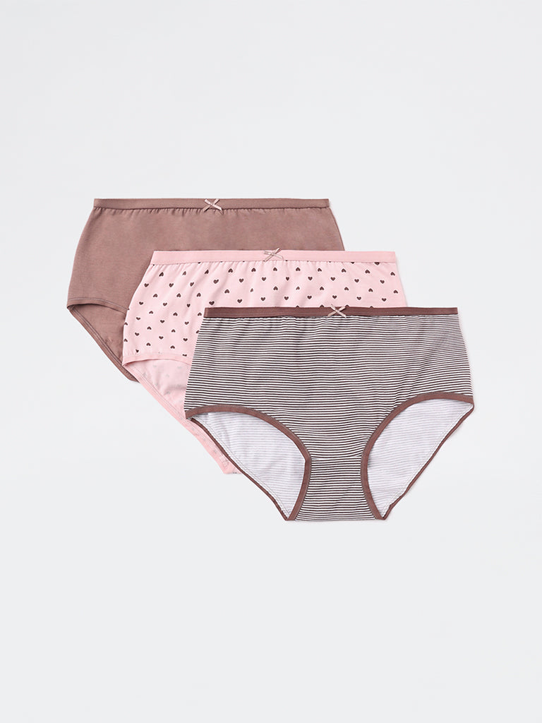 Wunderlove 3-Pack Hi-Rise Cotton-Blend Briefs