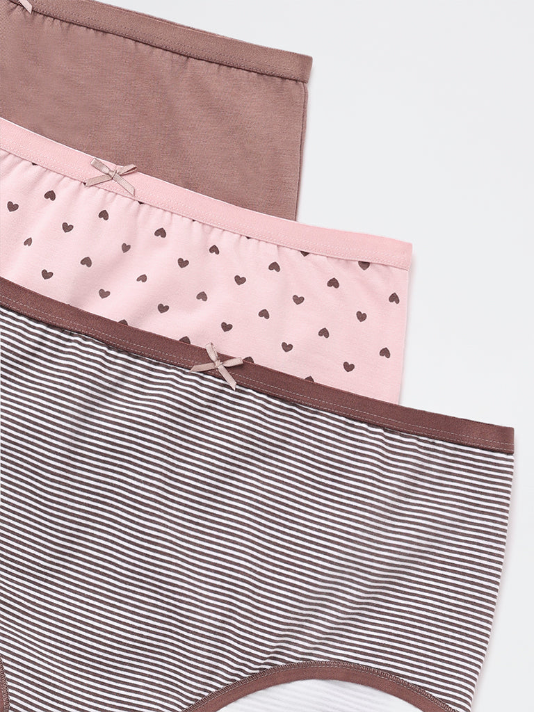 Wunderlove 3-Pack Hi-Rise Cotton-Blend Briefs