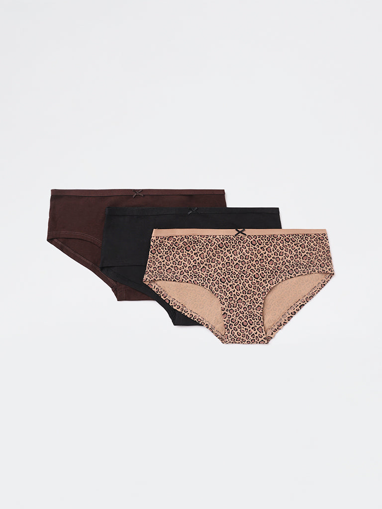 Wunderlove 3-Pack Low-Rise Cotton-Blend Briefs