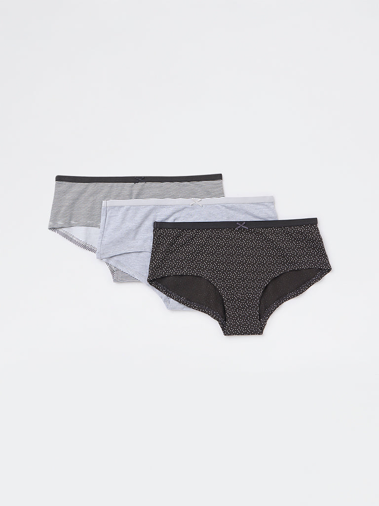 Wunderlove 3-Pack Low-Rise Cotton-Blend Briefs