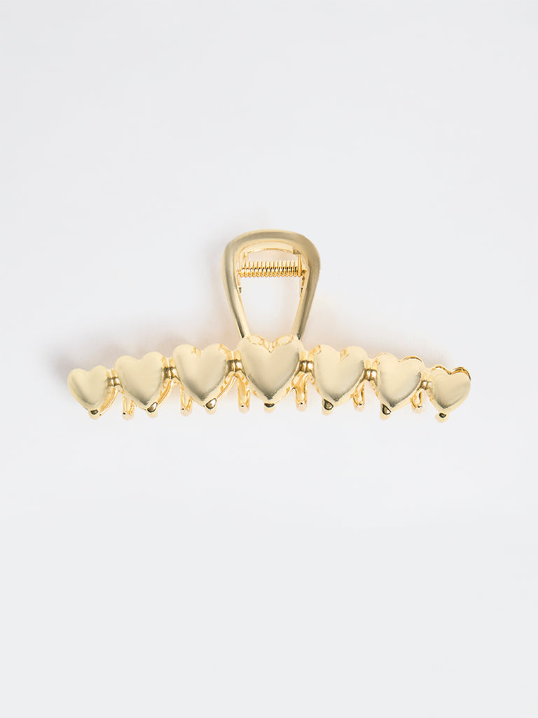 Westside Accessories Gold Statement Heart Hair Clip