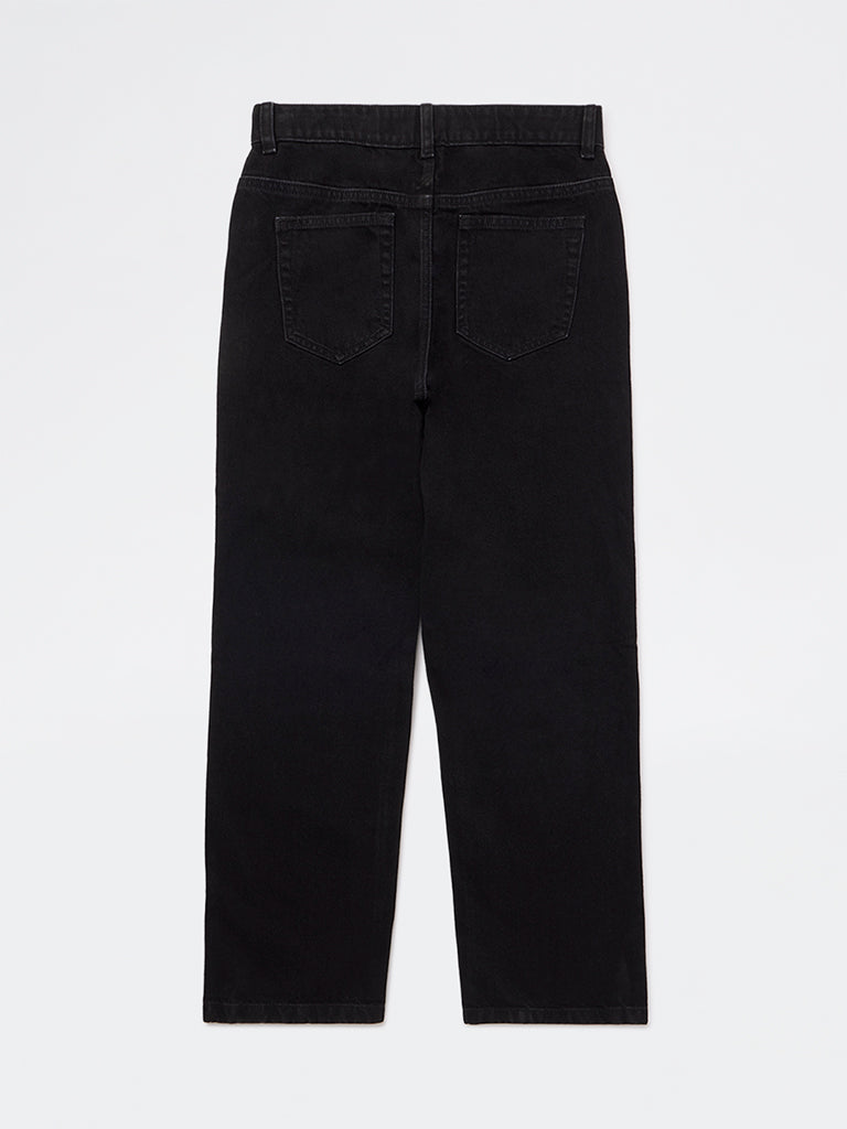 Boys Black Mid-Rise Jeans