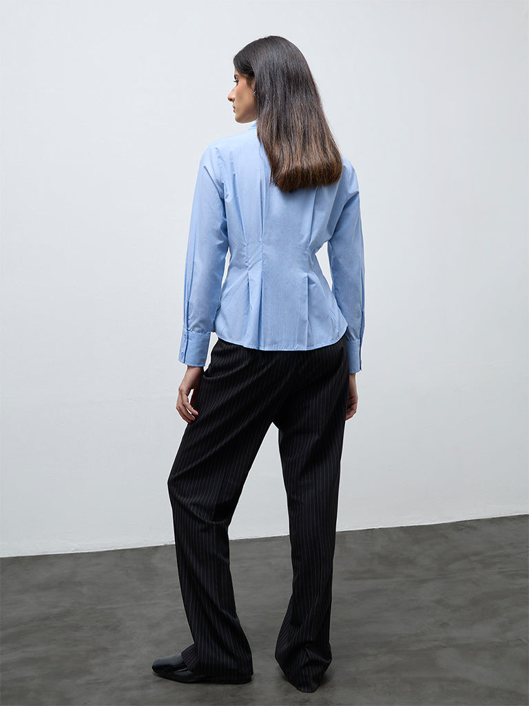 Wardrobe Blue Pleated Blouse