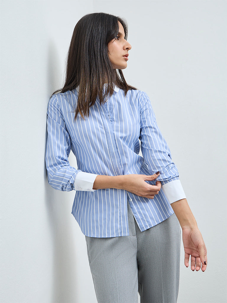 Wardrobe Blue Stripe Shirt