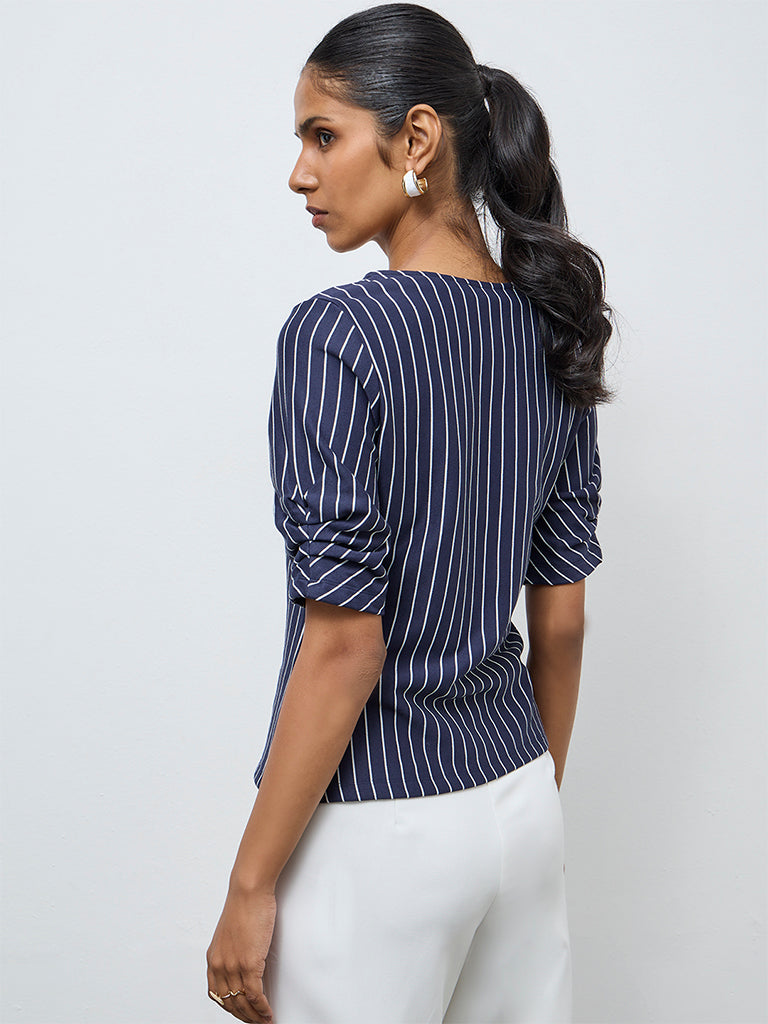 Wardrobe Navy Striped Top