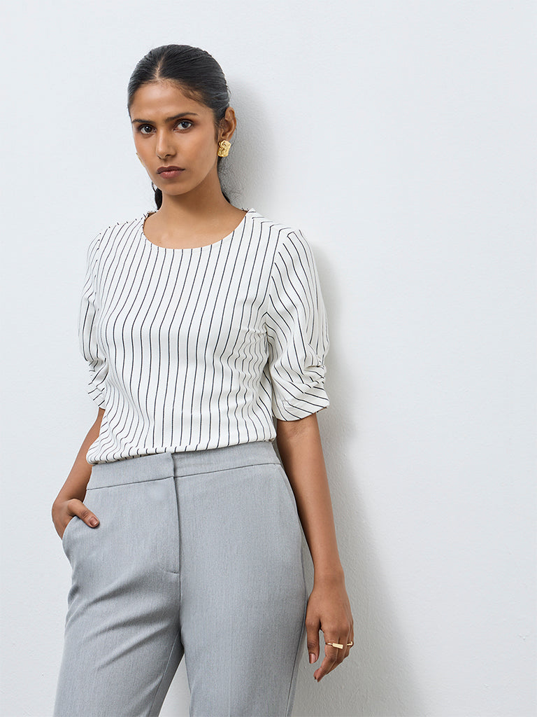 Wardrobe Off-White Striped Top