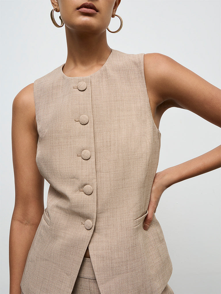Wardrobe Beige Solid Jacket