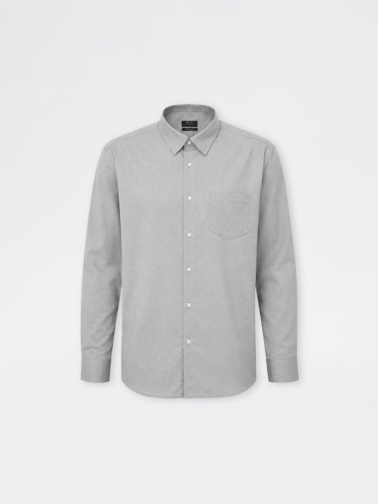 WES Formals Green Relaxed-Fit Cotton Shirt