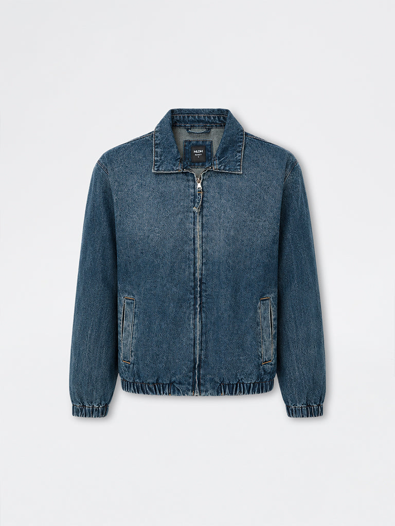 Nuon Blue Washed Relaxed-Fit Denim Jacket