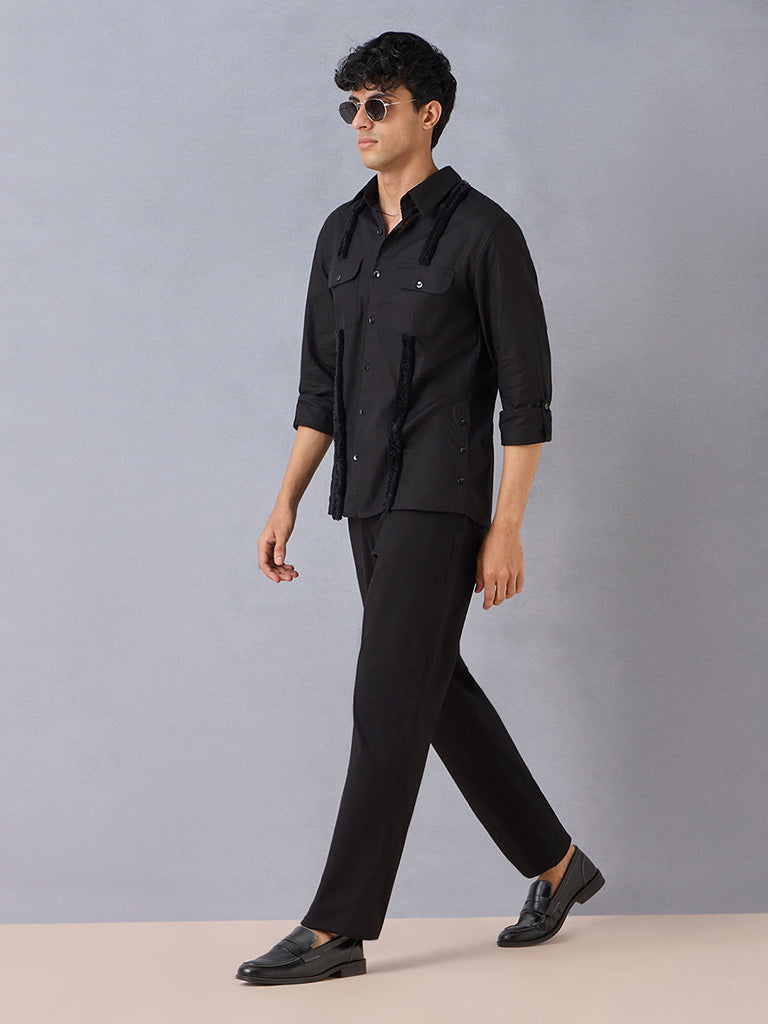 Textured Black Shirt