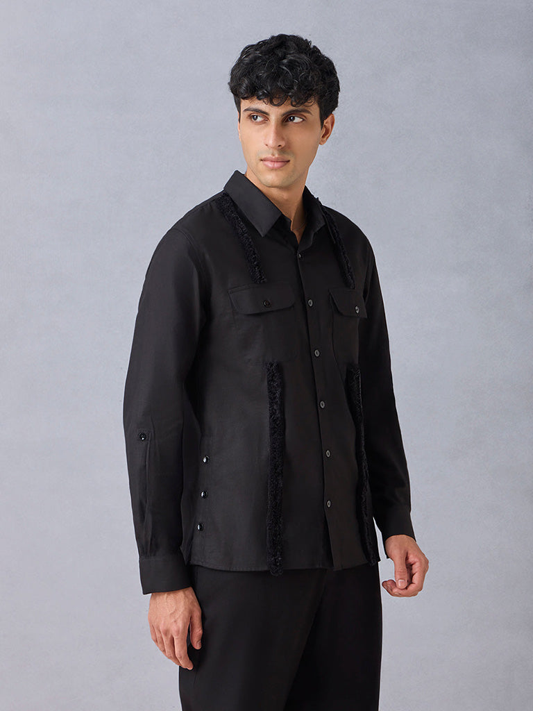 Textured Black Shirt