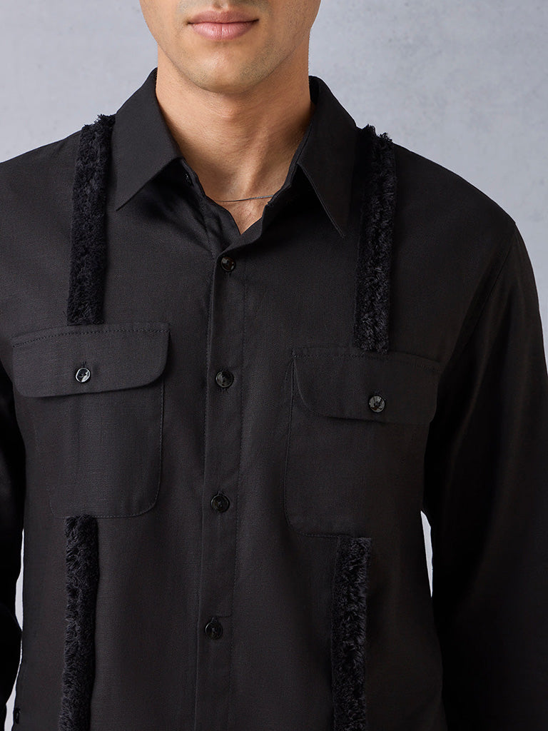 Textured Black Shirt