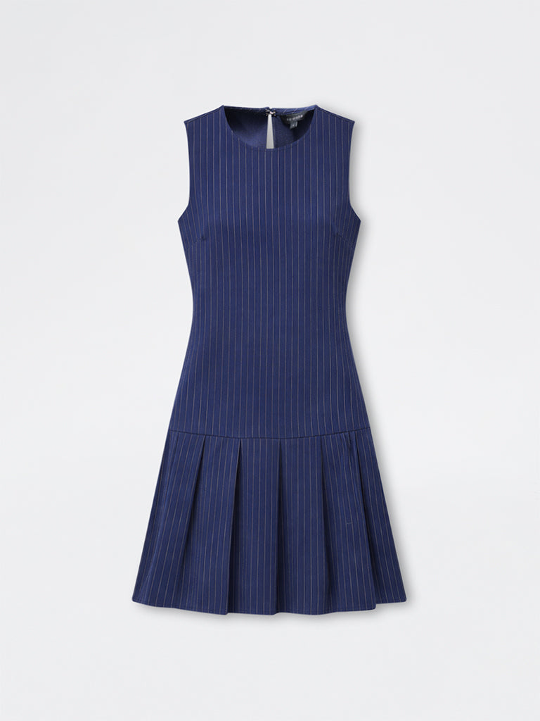 Wardrobe Navy Striped Drop Waist Dress
