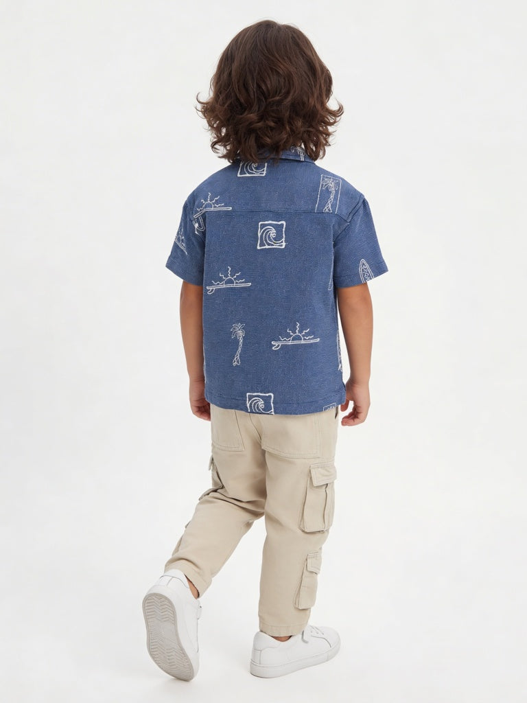 HOP Kids Boys Off-White Mid-Rise Relaxed-Fit Jeans