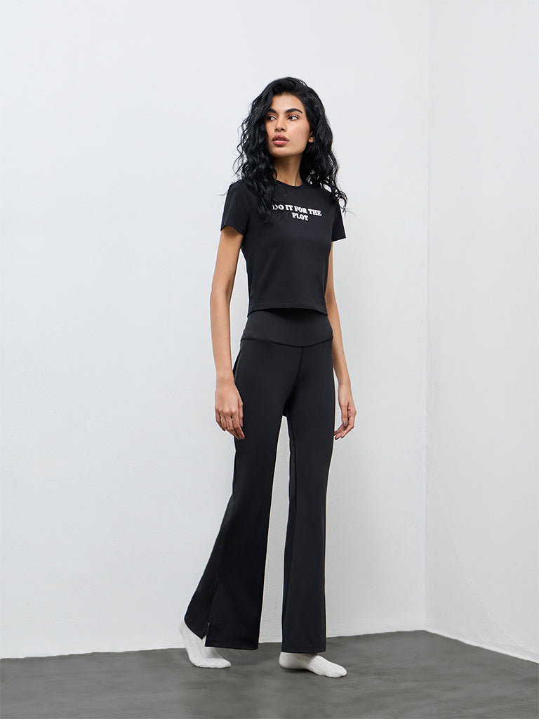 Superstar Black High-Rise Bootcut Pants