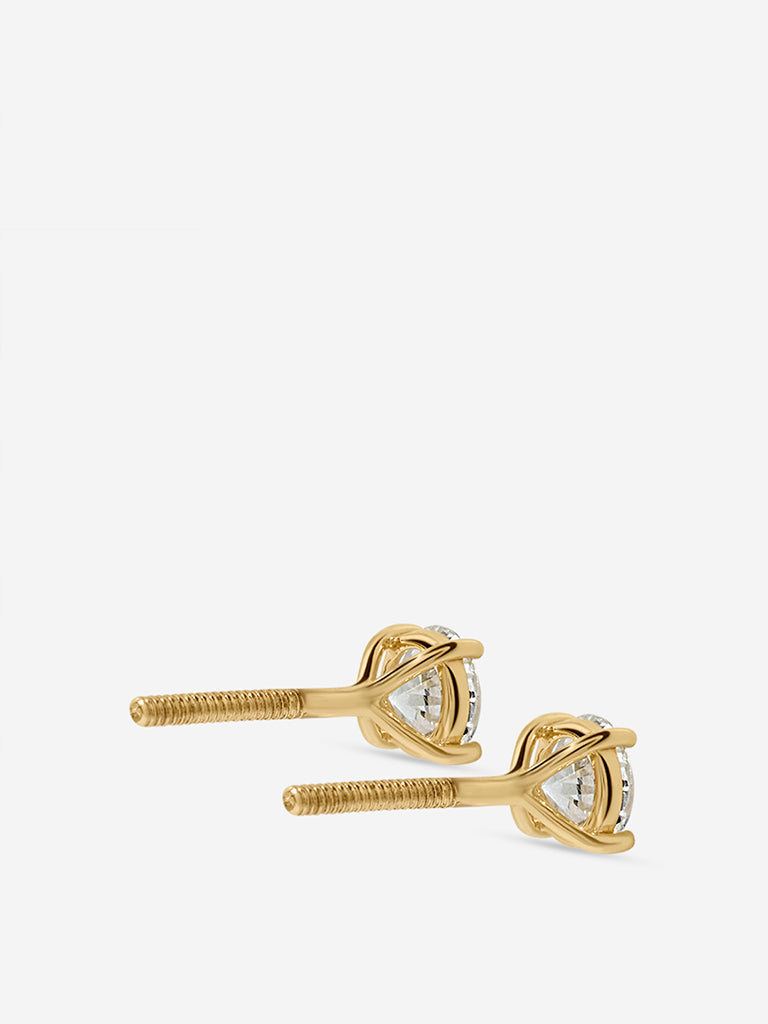Petite Comet Solitaire Lab Diamond Stud Earrings