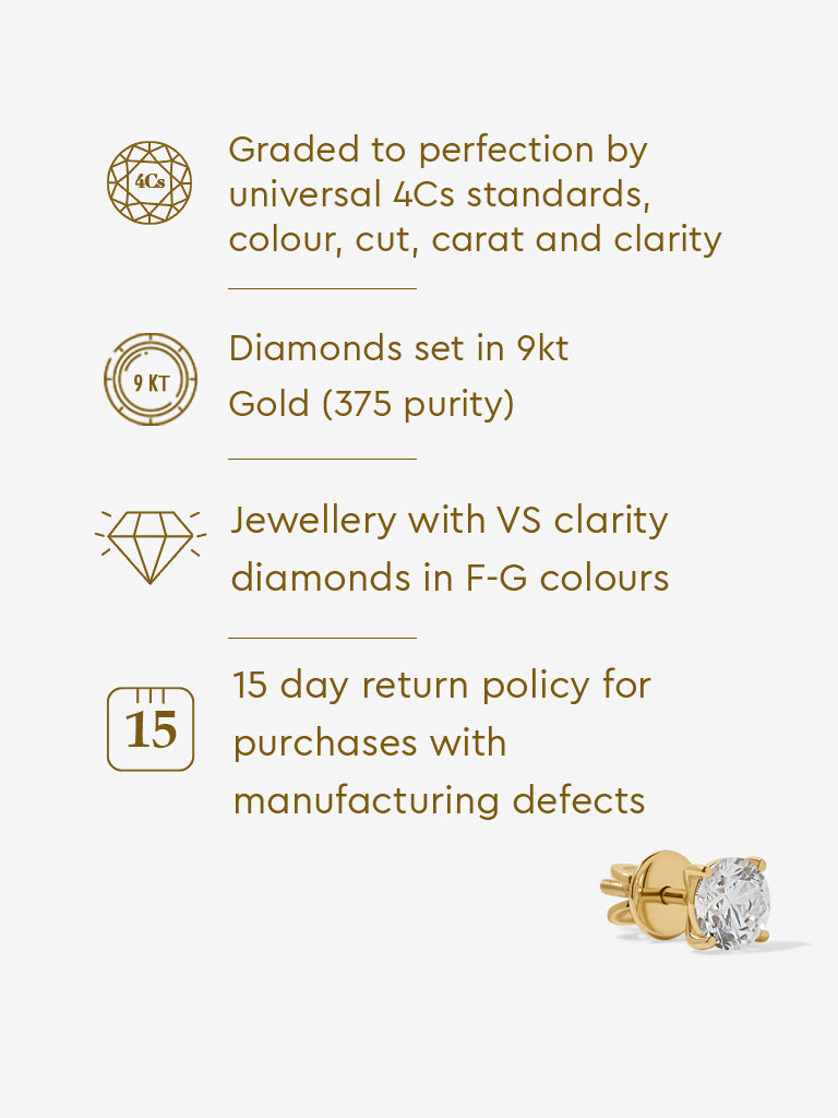 Classic Comet Solitaire Lab Diamond Stud Earring