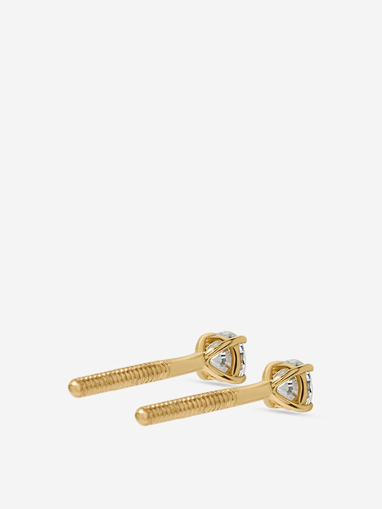 Micro Comet Solitaire Lab Diamond Stud Earrings