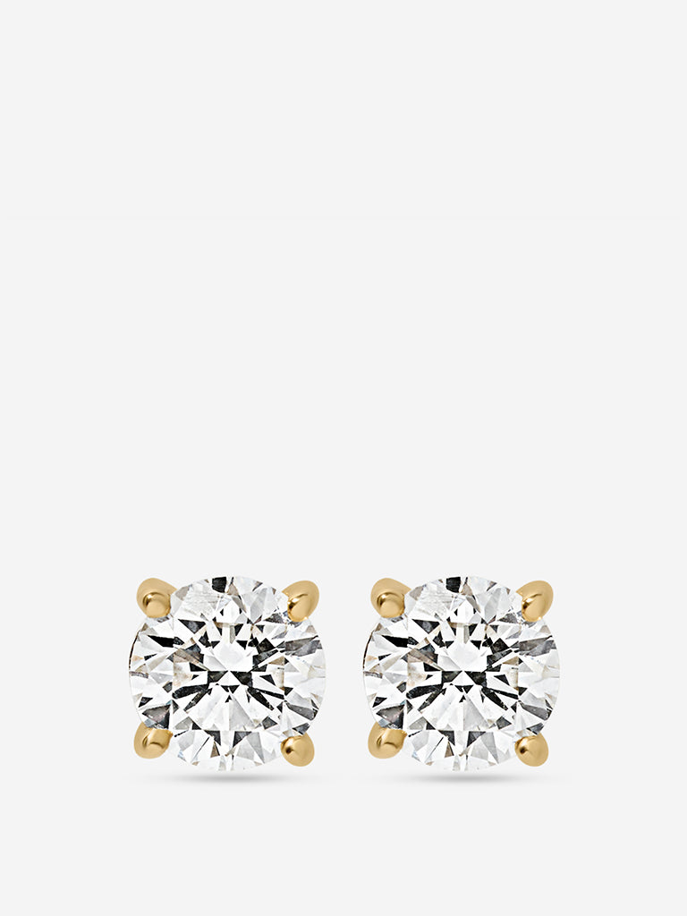 Mini Comet Solitaire Lab Diamond Stud Earrings