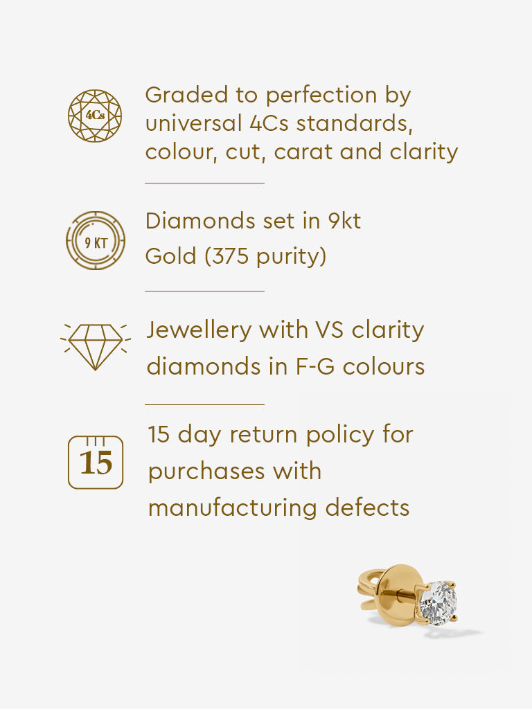Mini Comet Solitaire Lab Diamond Stud Earrings
