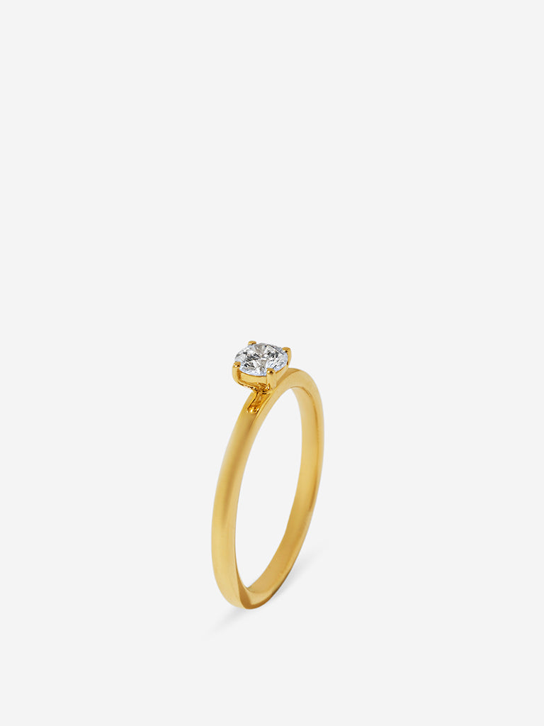 Micro Comet Solitaire Lab Diamond Ring