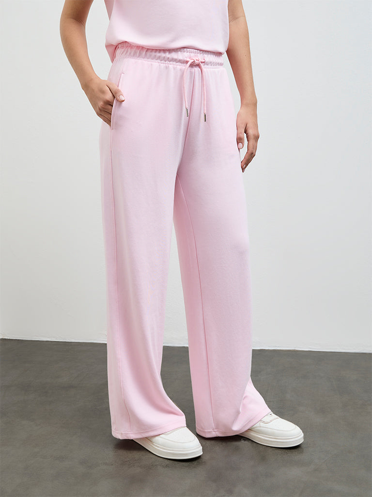 Nuoflexx Pink Solid High-Rise Pants
