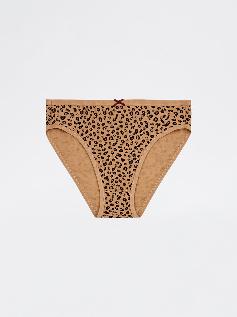 Wunderlove 3-Pack Animal Printed Hi-Leg Cotton-Blend Briefs