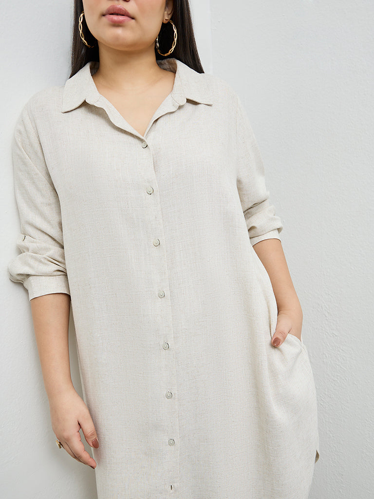 Gia Beige Solid Tunic