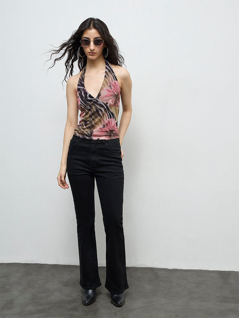 Nuon Multicolour Printed Halter-Neck Top