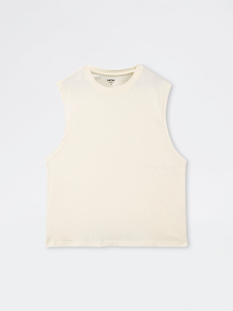 Nuon White Relaxed-Fit Cotton T-Shirt