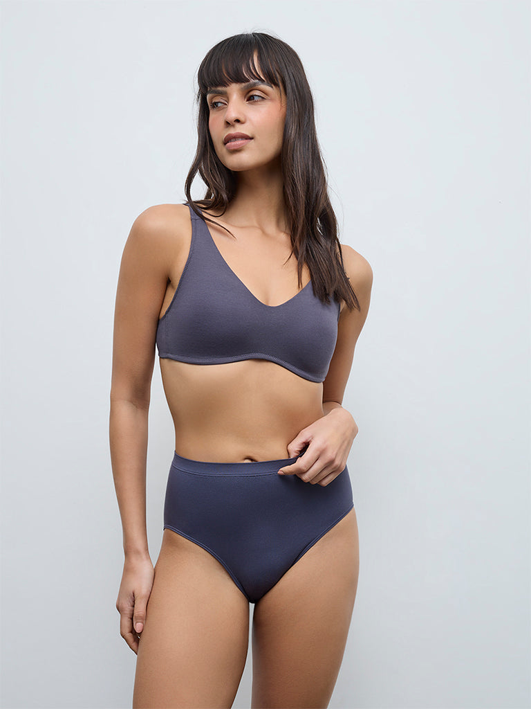 Wunderlove Charcoal Seam-Free Full Briefs