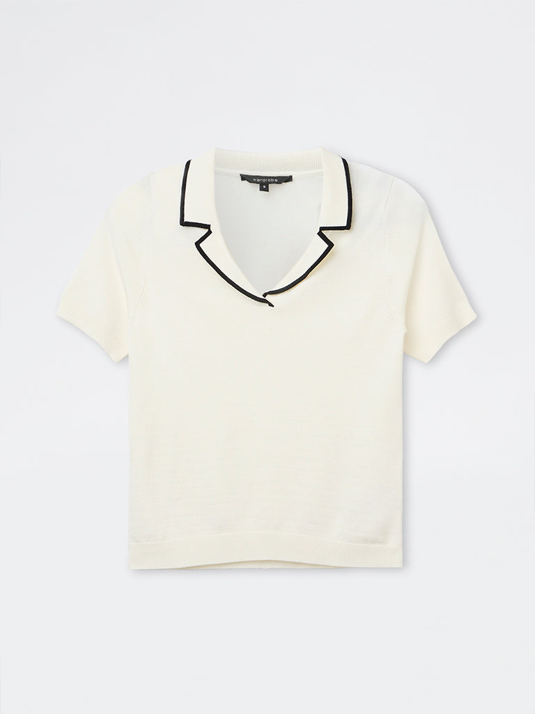 Wardrobe Ivory Knit-Textured Top