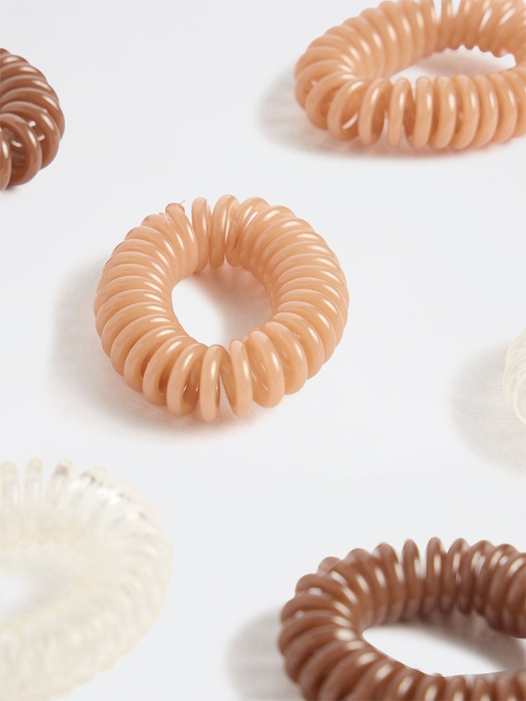 Studiowest Brown Spiral Hair Ties - Pack of 6