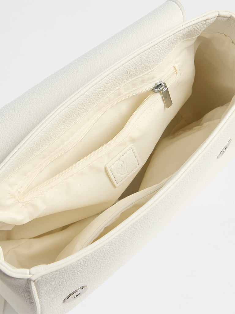 Westside White Embossed Sling Bag