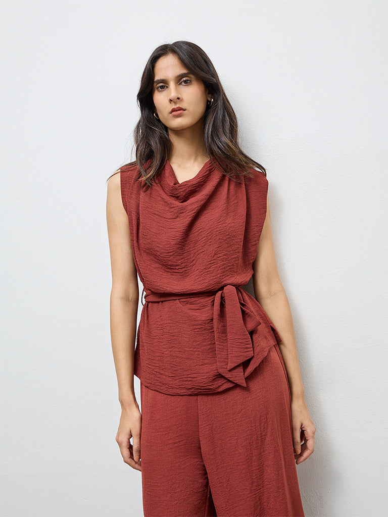 Wardrobe Dark Rust Blouse with Belt