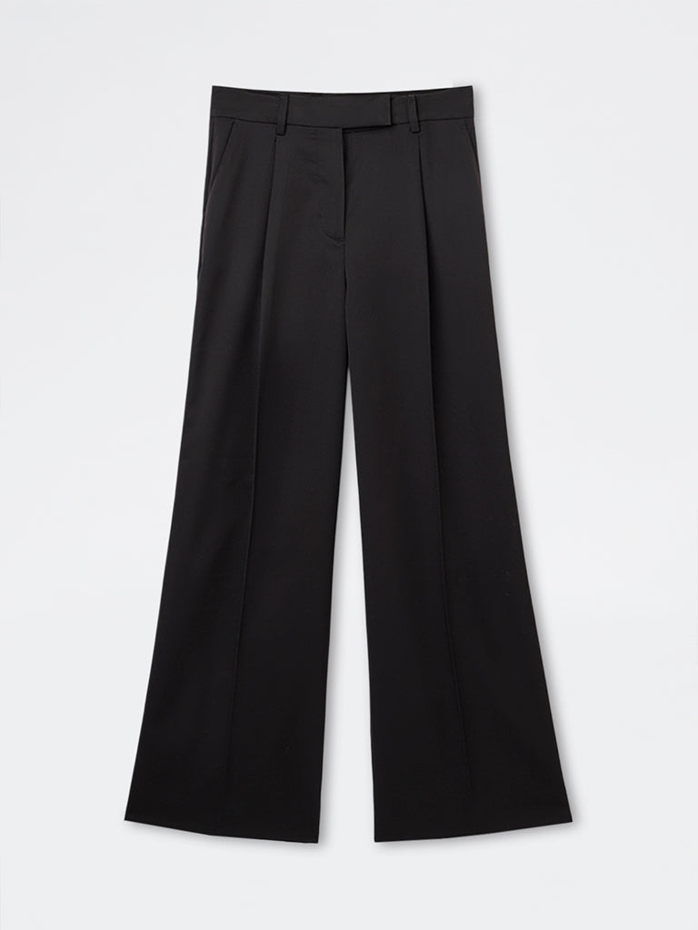 Wardrobe Black Solid High-Rise Trousers