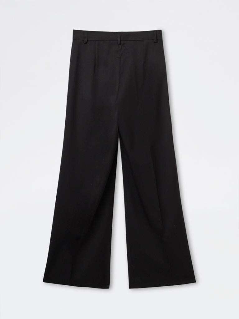 Wardrobe Black Solid High-Rise Trousers