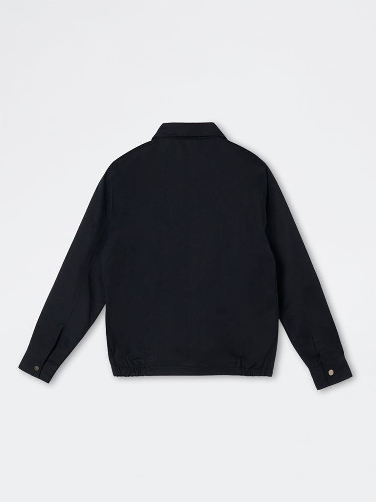 Ascot Navy Solid Relaxed-Fit Jacket