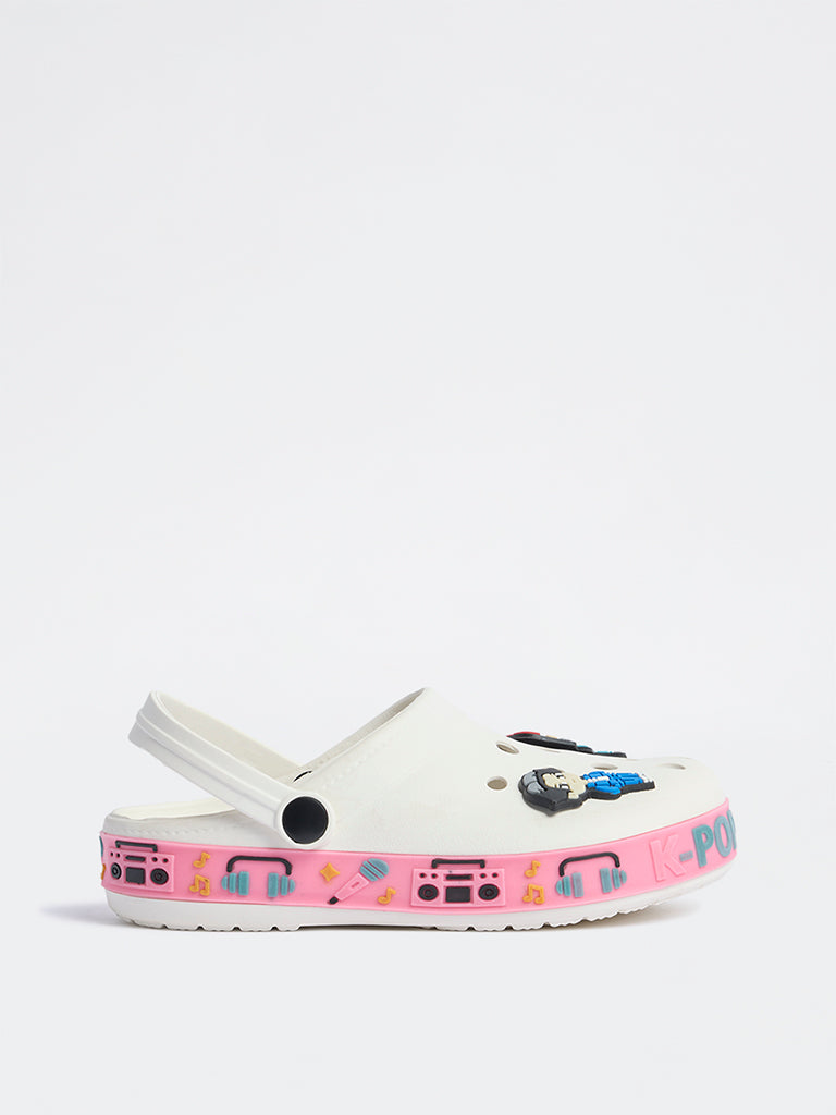 Yellow White K-Pop Inspired Clogs