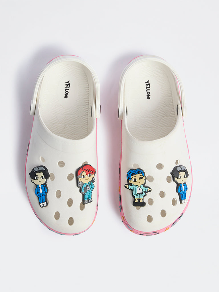 Yellow White K-Pop Inspired Clogs