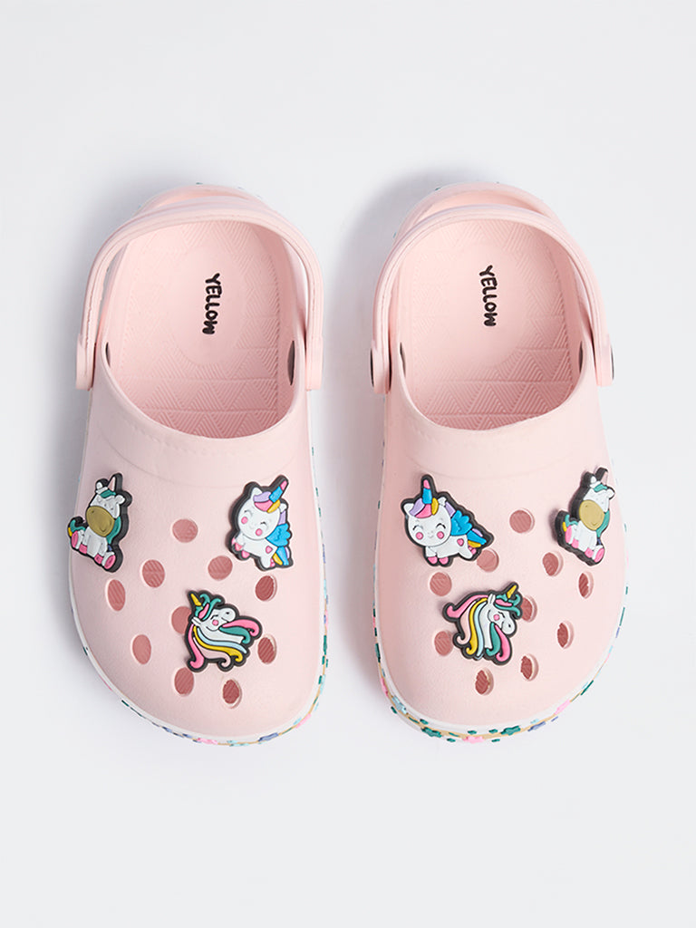 Yellow Pink Unicorn Themed Clogs