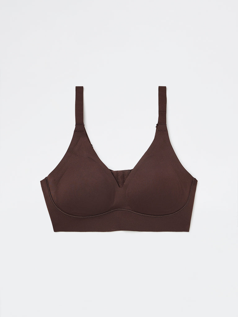 Wunderlove Dark Brown Cotton-Blend Fygure Shaping Bra