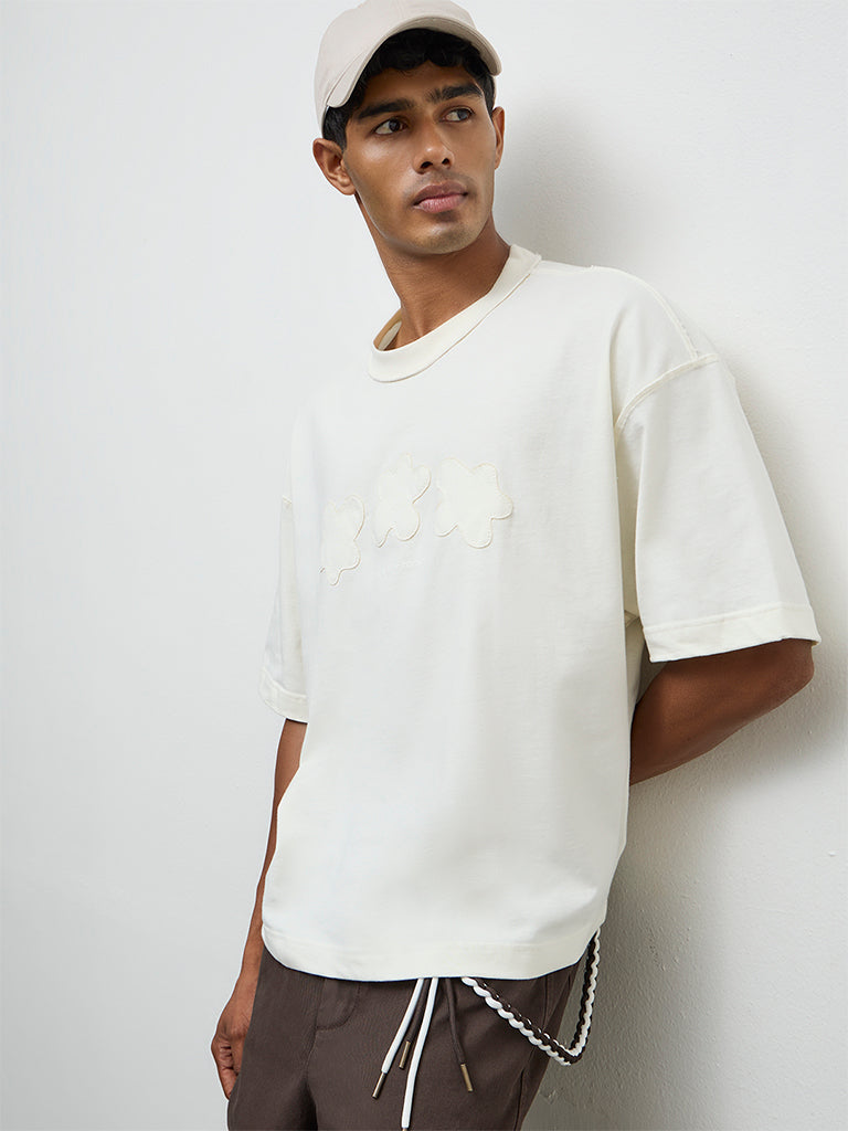 Nuon Off-White Oversized Cotton T-Shirt
