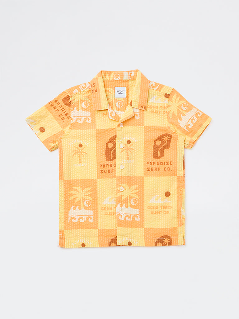 HOP Kids Boys Multicolour Printed Cotton Shirt
