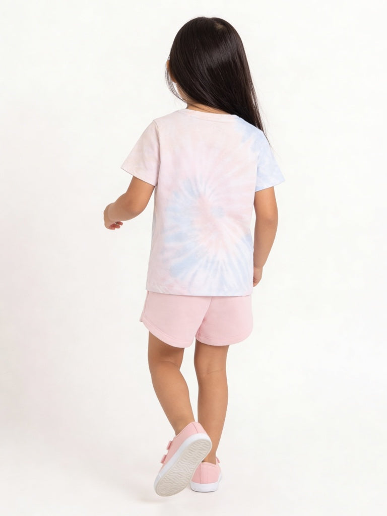 HOP Kids Girls Multicolour Tie Dye Cotton T-Shirt