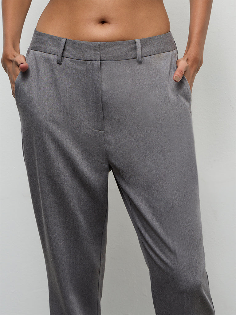 Wardrobe Grey High-Rise Trousers