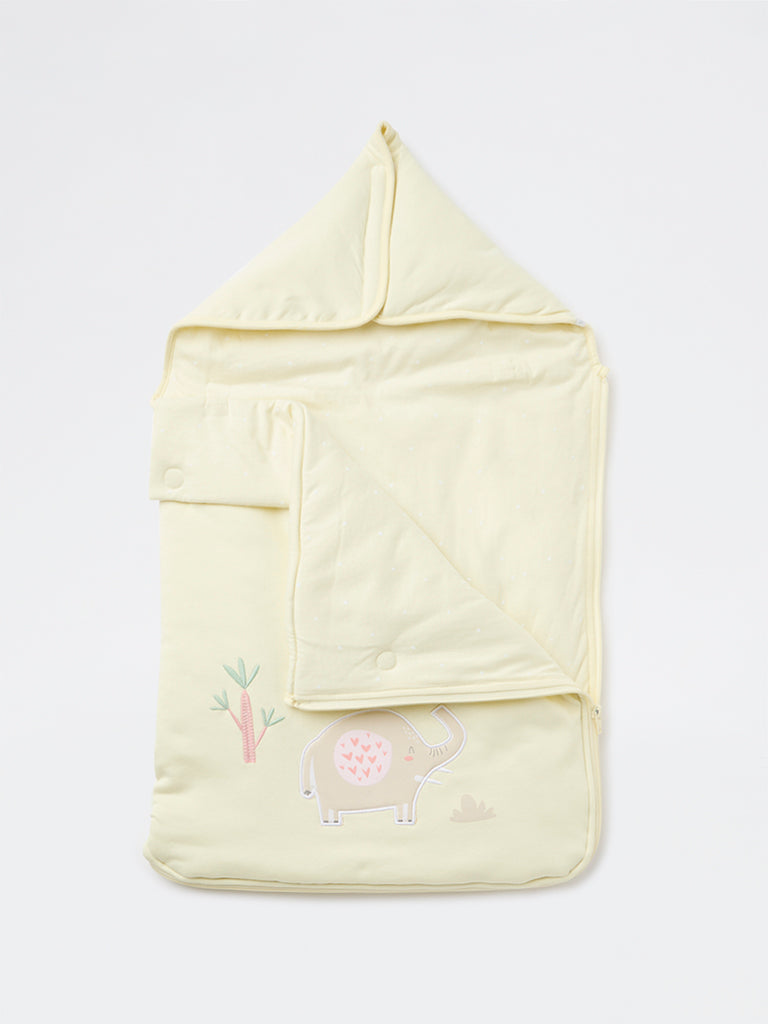 HOP Baby Boys Yellow Printed Cotton Sleeper Bag