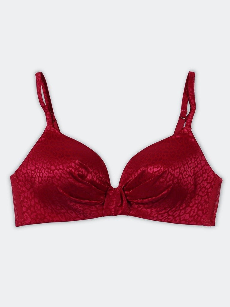 Wunderlove Fuchsia Floral Print Ruched Padded Bra