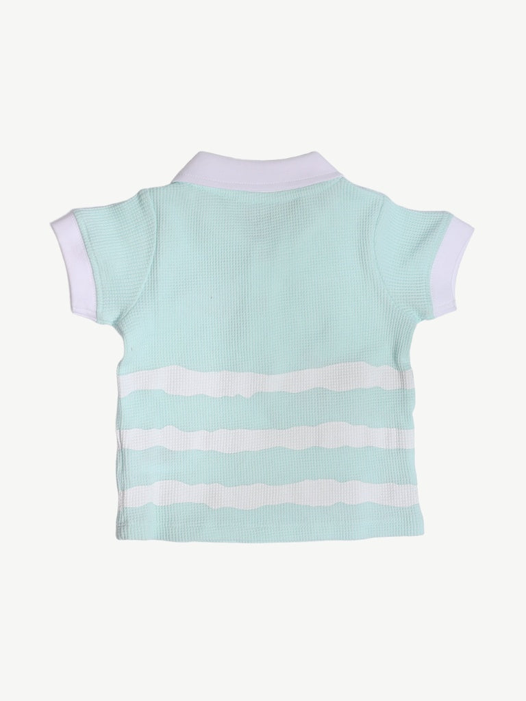 HOP Baby Boys Blue Printed Cotton T-Shirt